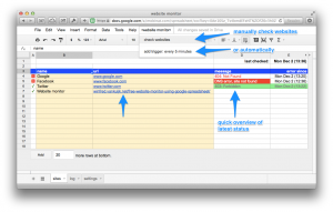 annotated text website monitor overview with menu